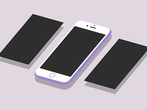 Flat Isometric iPhone 6S Plus Mockup
