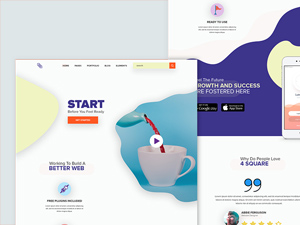 Four Square Visual Design Concept Template