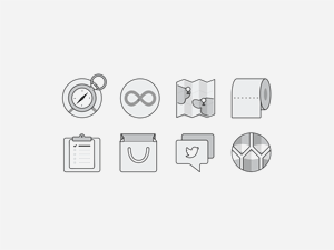 Monochromatic Flat UI Icons