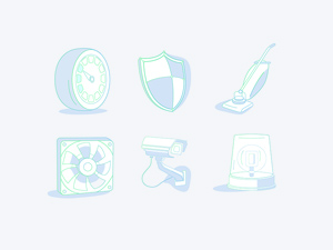 Six Neon Icons