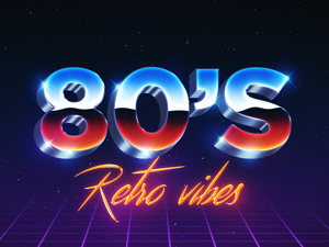 80s Chrome Text Effect