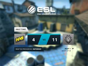 CS:GO ESL Match Scoreboard