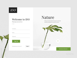 Nature Sign Up Screen