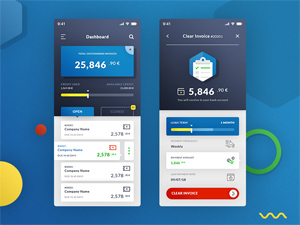 Dasboard & Clear Invoices App Design