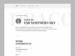 PSD & HTML Resume Template – Draco