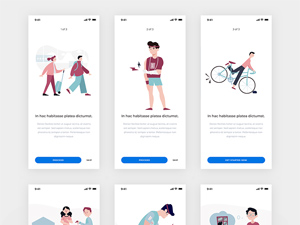 Flat Design Mobile Illustrations
