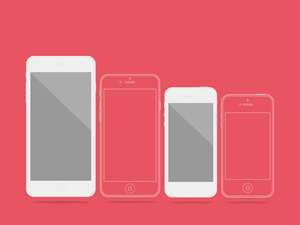 Flat iPhone Vector Mockup Set