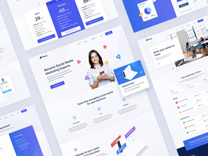 Adoeb Xd Social Media Marketing Website Template | Fluxo