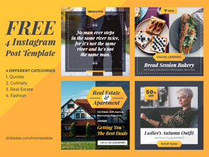 4 Instagram Post Templates