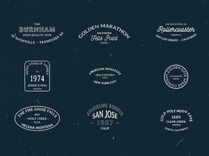 American Vintage Typography Badges
