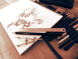 Free Art Sketch Book Mock-up