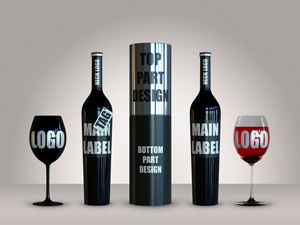 Collector’s Black Bottle Wine Mockup