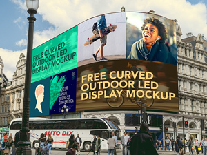 Curved Outdoor Led Display Mockup
