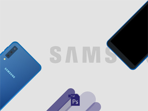 Samsung Galaxy A7 2018 Flat Mockup