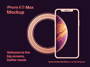 iPhone Xs Max Flat Mockup PSD