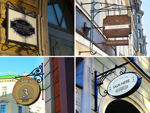 Hanging Wall Sign Mockups