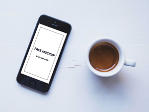 iPhone & Coffee Cup Mockup