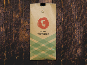 Kraft Paper Bag Mockup & Vector Logo