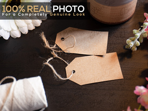 Two Cardboard Tag Labels Mockup