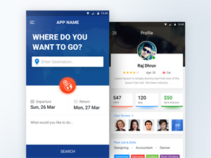 Traveling Mobile App UI