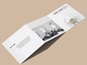 Square Trifold Brochure Mockup