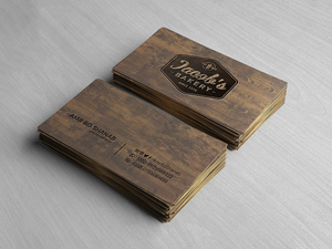 Wooden Business Card Mockup