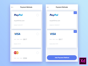 Adobe XD Payment Methods
