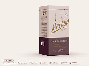 Glossy Tea Jar Mockup