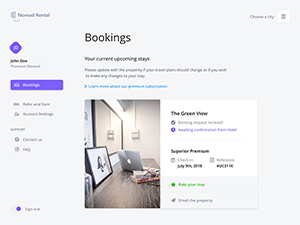 Adobe XD Guest Dashboard