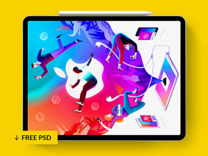 iPad Pro + Pencil 2018 Mockup
