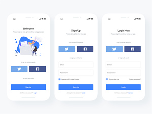 Login and Sign Up Page For Adobe XD