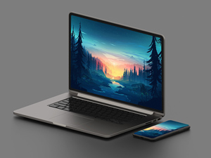 Isometric MacBook Mockup