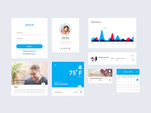 Flat Material UI Kit