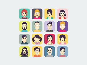 Men & Women Avatar Flat Icons