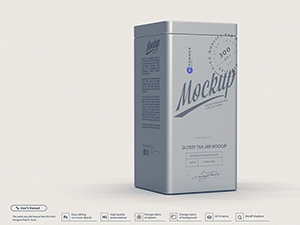 Metallic Tea Jar Mockup