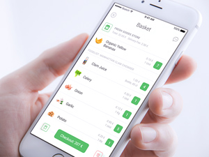 iPhone White Held In Hand Mockup
