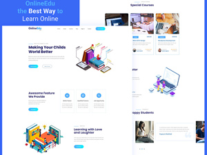Online Teaching Website Landing Page For Xd | OnlineEdu