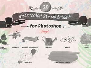 Watercolor Stamp Brushes Sample