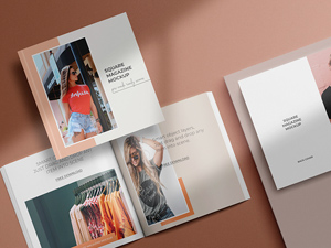 Square Magazine Mockup Set