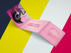 Square Trifold Brochure Mockup