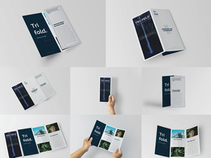 Trifold Brochure Mockup Set
