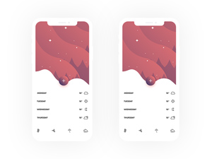 Weather App UI Design Screens