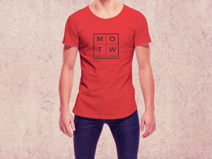 Young Cool Guy Wearing Round Neck T-Shirt Mockup
