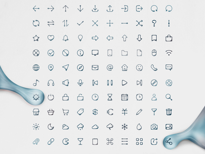 100 Ink Style Icons