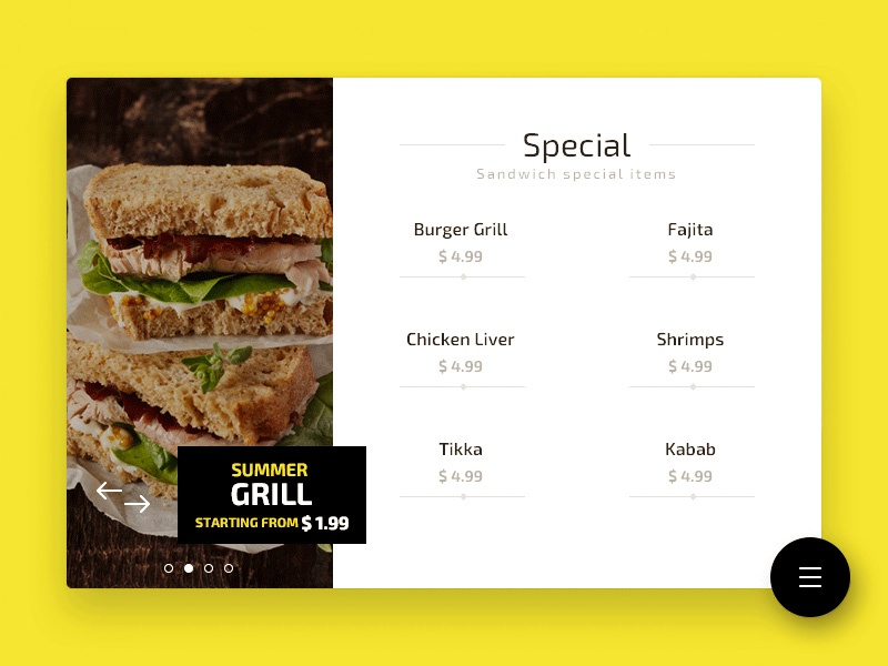 Special Food Item Widget