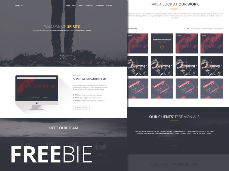 Spirit8 – Digital Agency One Page Template