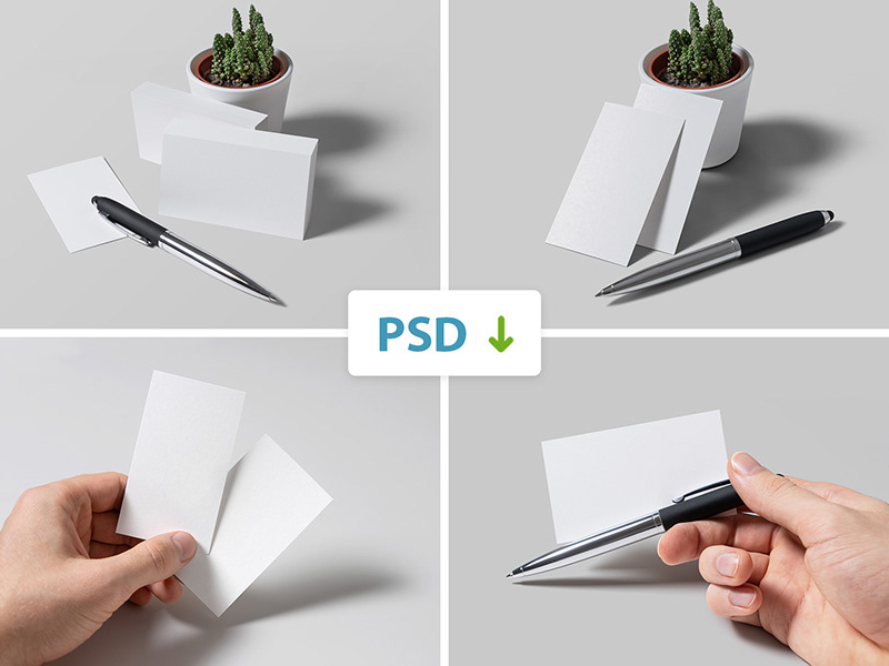 Four Business Card Mockups