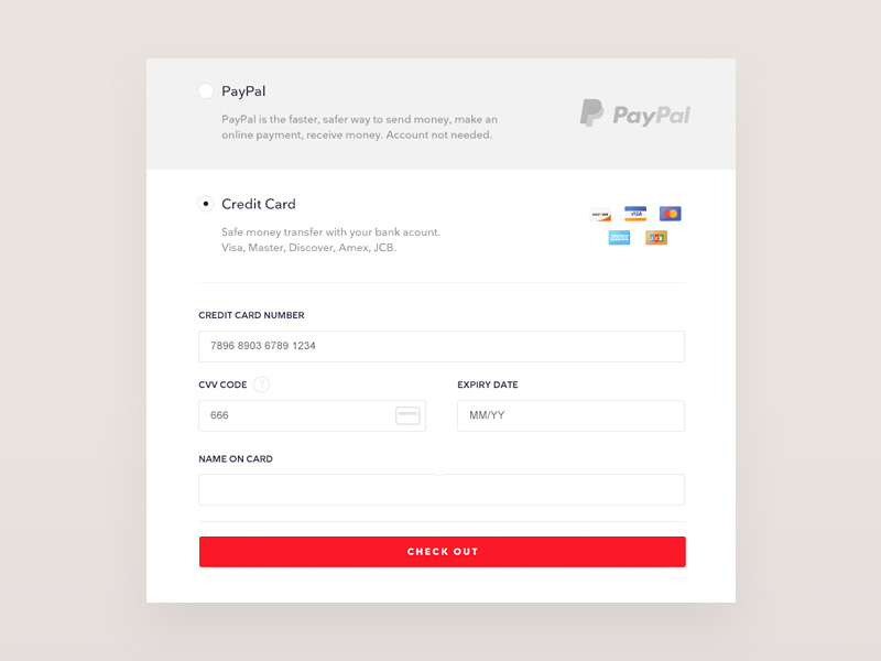Credit Card Widget