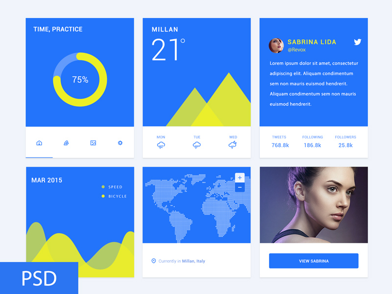 Material Design UI | Free PSD Template | PSD Repo