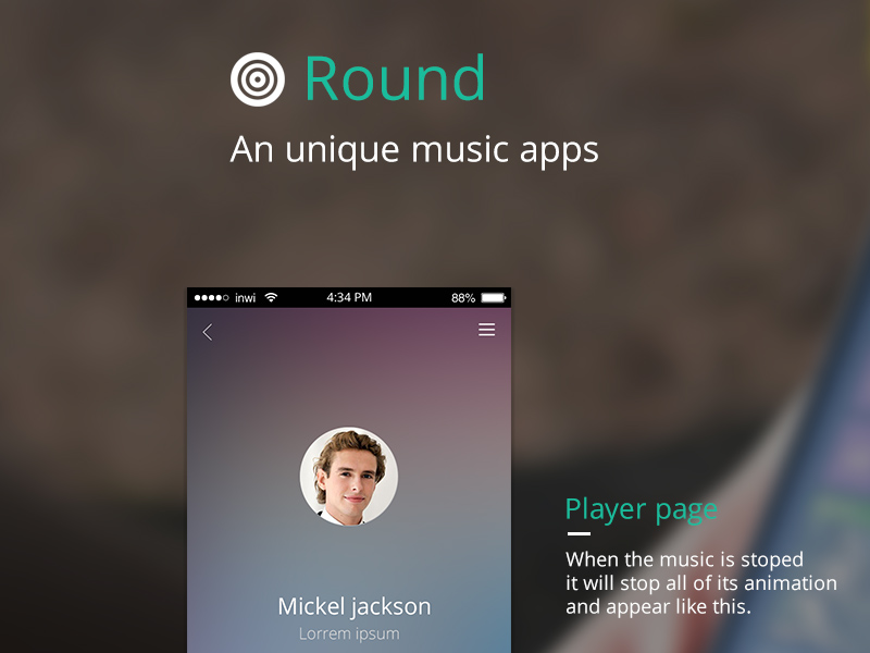 Music App For iPhone. Free PSD Template PSD Repo